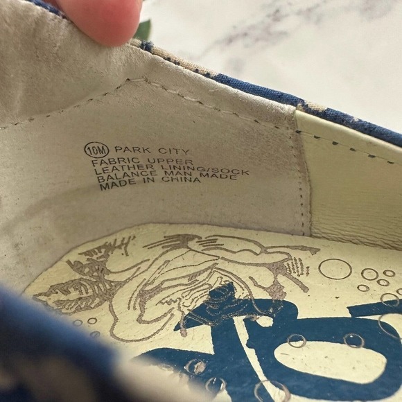 OTBT Womens Park City Strappy Ballet Flats Size 10 Blue White Shabori Print - Picture 7 of 7